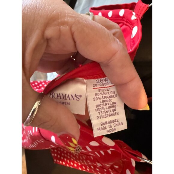 Roamans Swimdress Swimsuit Red Polka Dot Pinup Vibes Womens Plus Size 26W 4X - Picture 4 of 4